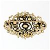 Image 3 : Vintage 14k Yellow Gold Open Work Oval Cut Opal Marquise Brooch Pendant