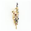 Image 6 : Vintage 14k Two Tone Gold Large Ballerina Dancing Woman & Colored Stone Brooch