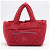 Image 1 : Chanel Red Quilted Nylon Leather Coco Cocoon Reversible Small Tote Bag