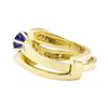 Image 3 : 1.04 ctw Blue Sapphire And Diamond Ring And Band - 14KT Yellow Gold