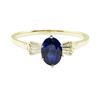 Image 2 : 1.17 ctw Blue Sapphire and Diamond Ring - 14KT Yellow Gold