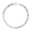 Image 1 : Men's Italian Solid 14k White Gold 5.9mm Unique Figaro Link 8.5" Chain Bracelet