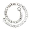 Image 3 : Men's Italian Solid 14k White Gold 5.9mm Unique Figaro Link 8.5" Chain Bracelet