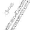 Image 4 : Men's Italian Solid 14k White Gold 5.9mm Unique Figaro Link 8.5" Chain Bracelet