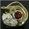 Image 3 : 18k Yellow Gold and Sterling Silver 2.73 ctw Garnet and Diamond Cocktail Ring