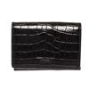 Image 1 : Yves Saint Laurent Black Embossed Leather Tri-fold Wallet