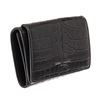 Image 2 : Yves Saint Laurent Black Embossed Leather Tri-fold Wallet