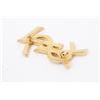 Image 2 : Yves Saint Laurent Vintage Gold-tone YSL Logo Rhinestone Pin Brooch