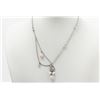 Image 1 : Christian Dior Silver-tone Beads Logo Bow Pendant Necklace
