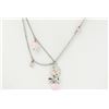 Image 2 : Christian Dior Silver-tone Beads Logo Bow Pendant Necklace