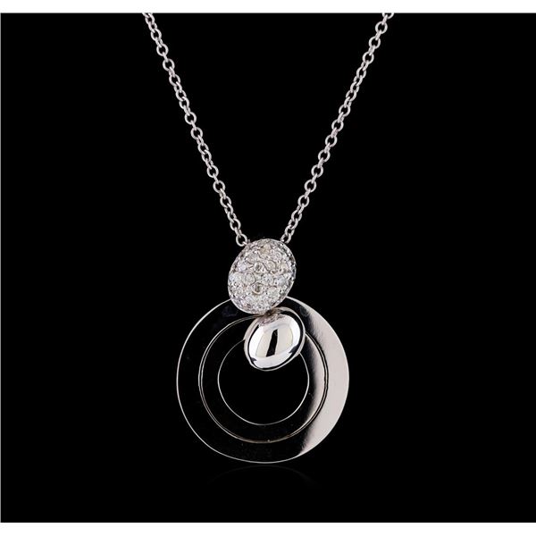 0.25 ctw Diamond Pendant with Chain - 14KT White Gold