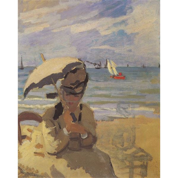 Claude Monet - Camille Monet on the Beach at Trouville