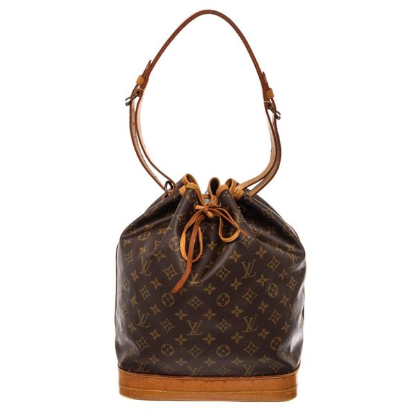 Louis Vuitton Brown Monogram Canvas Leather Noe GM Drawstring Bag