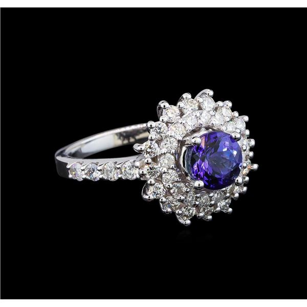 14KT White Gold 1.14 ctw Tanzanite and Diamond Ring