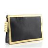 Image 1 : Bottega Veneta Zip Pouch Gilded Waxed Leather Large Black, Gold