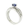 Image 4 : 1.64 ctw Round Brilliant Blue Sapphire And Diamond Ring - 18KT White Gold