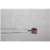 Image 4 : Pink Gemstone Necklace on a 925 Silver chain