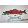 Image 1 : Wall hanging wood fish 22” and dad sign