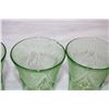 Image 3 : Green Depression Glass Tumbler Glasses