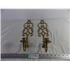 Image 1 : (2) Brass Wall Sconce Candle Holders