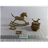 Image 1 : (3) Brass Rocking Horses + (1) Brass Rocking Horse music Box