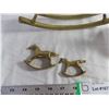 Image 2 : (3) Brass Rocking Horses + (1) Brass Rocking Horse music Box