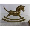 Image 3 : (3) Brass Rocking Horses + (1) Brass Rocking Horse music Box