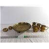 Image 1 : Brass Dish, (4) Mugs, (2) Candle Holders
