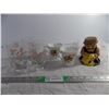 Image 1 : (3) Glass Tumblers, (2) Royal Grafton Bone Cups, and a Novelty Mug