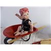 Image 2 : Radio-Flyer Sled and Wheelbarrow + (2) Porcelain Dolls