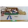 Image 1 : Checkers board and hand squeezer and other assorted things