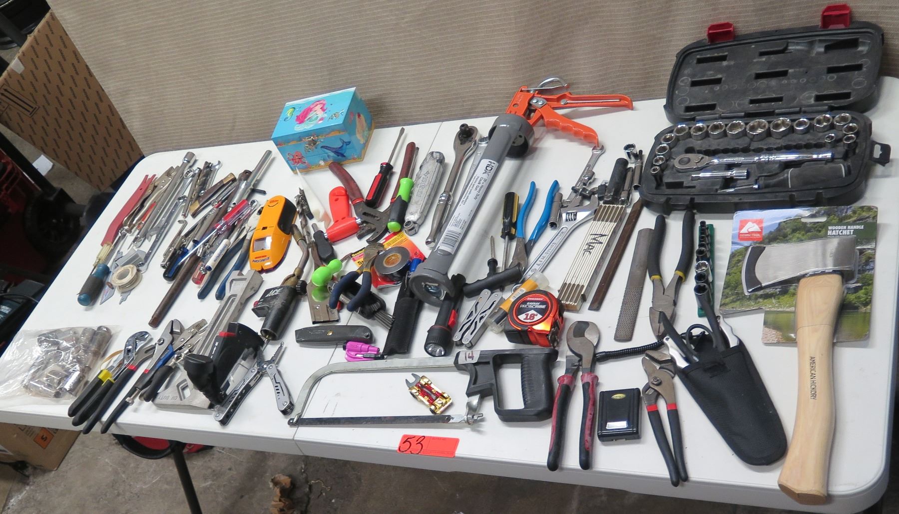 Multiple Hand Tools Multiple Hand Tools: Grease Gun, Pliers, Wrenches, Ratchets, Sockets ...