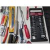 Image 8 : Misc Tools: Ratchets & Sockets, Wrenches, Pliers, Screwdrivers, etc in Canvas Bag