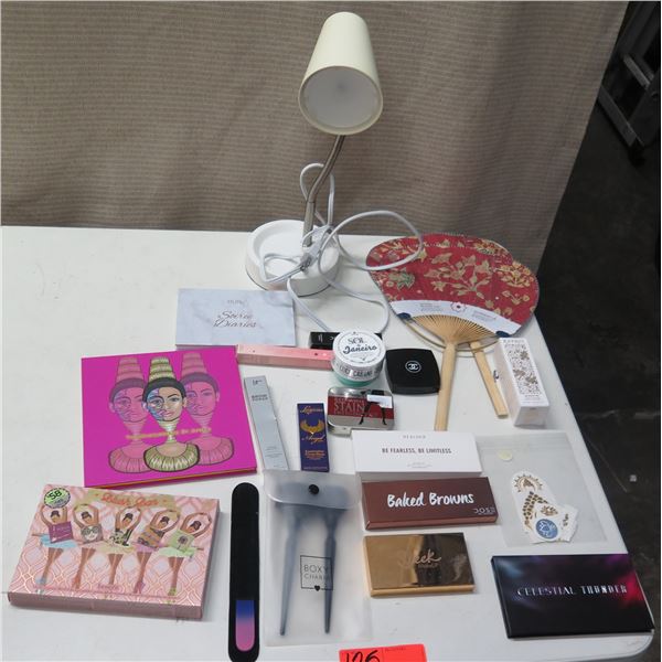 Desk Lamp & Misc: Fans, Kypris Dew, Soiree Diaries, Asian Art, Celestial Thunder, etc