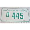 Image 2 : 1964 "D" Saskatchewan licence plate (low #)