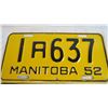 Image 2 : (2)Manitoba 1952 Licence plate