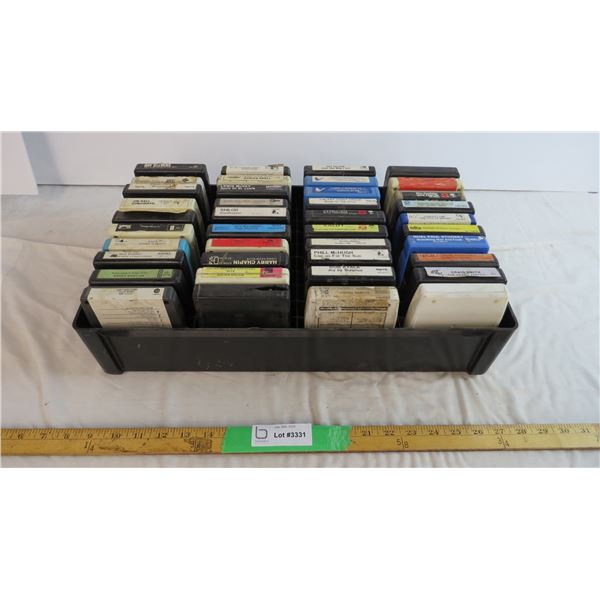 (40) Assorted 8-Track tapes in case - Bodnarus Auctioneering