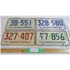Image 1 : (4) Saskatchewan Licence plates 74,75,76