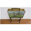 Image 1 : *Vintage TV Tray Cart with (4) Trays (Frank M. Hamilton artwork)