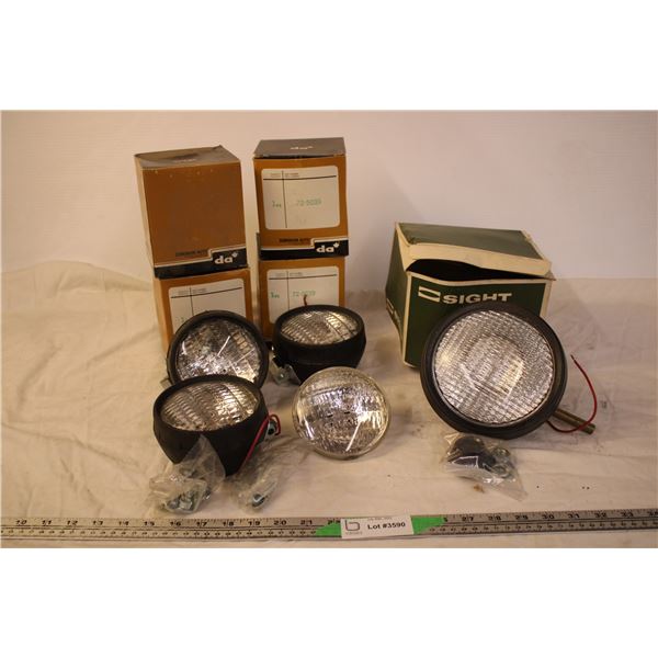 *(5) Tractor Lights (1 missing Casing and Some Hardware missing)