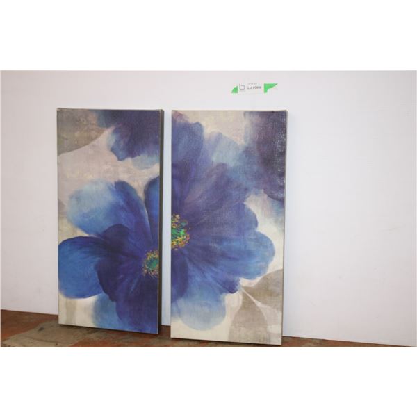 *(2) Canvas Flower Paintings 23x24 each