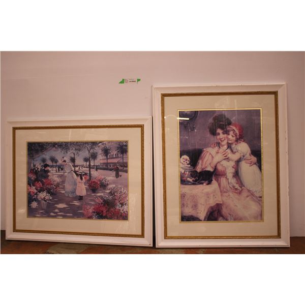 *(2) White Framed Pictures 32x26.5 and 26.5x32