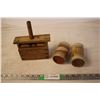 Image 1 : (2) Edison Cylinder Records and a Butter Press