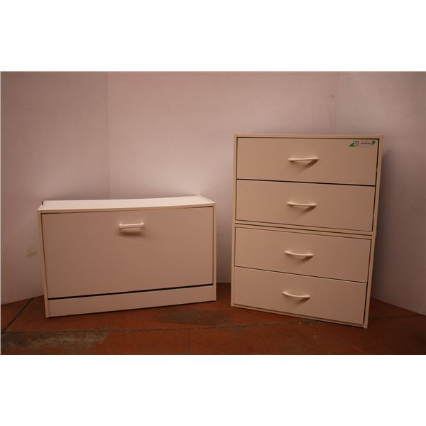 *White Dresser + Shoe Rack (11.5x24x32 & 12x19x30.5)