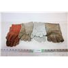 Image 1 : (4) Pair leather Welding Gloves-various conditions
