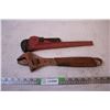 Image 1 : (2)  Wrenches  One Pipe Wrench, One Crescent Wrench