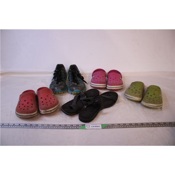 (3) Kids Crocs (sz 1-3) (3) Women’s Shoes (sz 9)