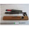 Image 1 : (3) Vintage tools, Level,Cyclops tool,knife sharpener
