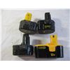 Image 2 : (4) cordless drill batteries and drill for parts, batteries unknown if working