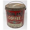 Image 1 : ANTIQUE HIGHLAND COFFEE TIN WINNIPEG